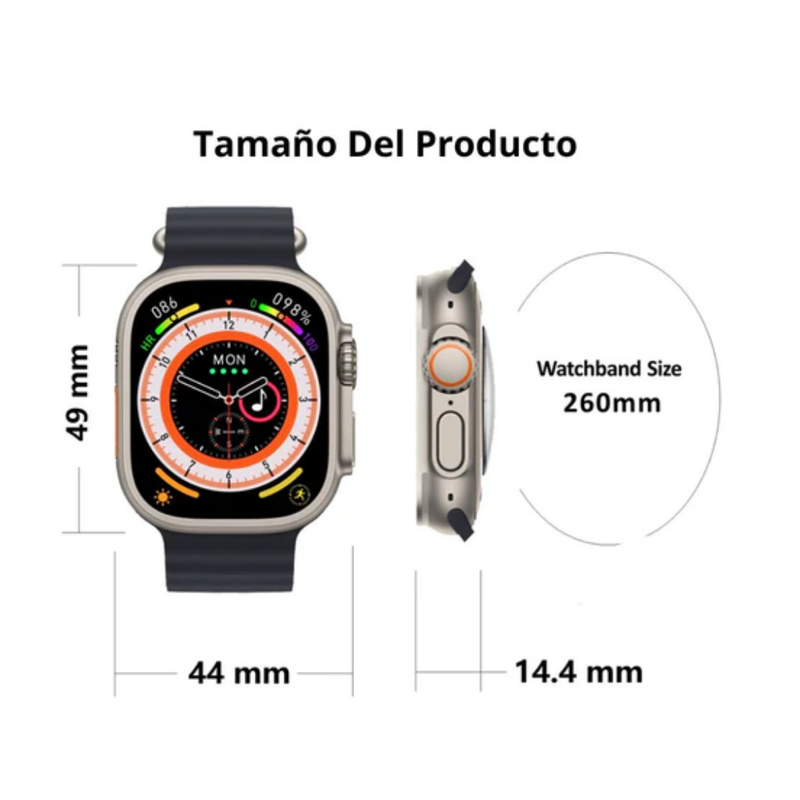 Reloj Inteligente Mobulaa IW8 PRO MAX - Pantalla AMOLED Negro