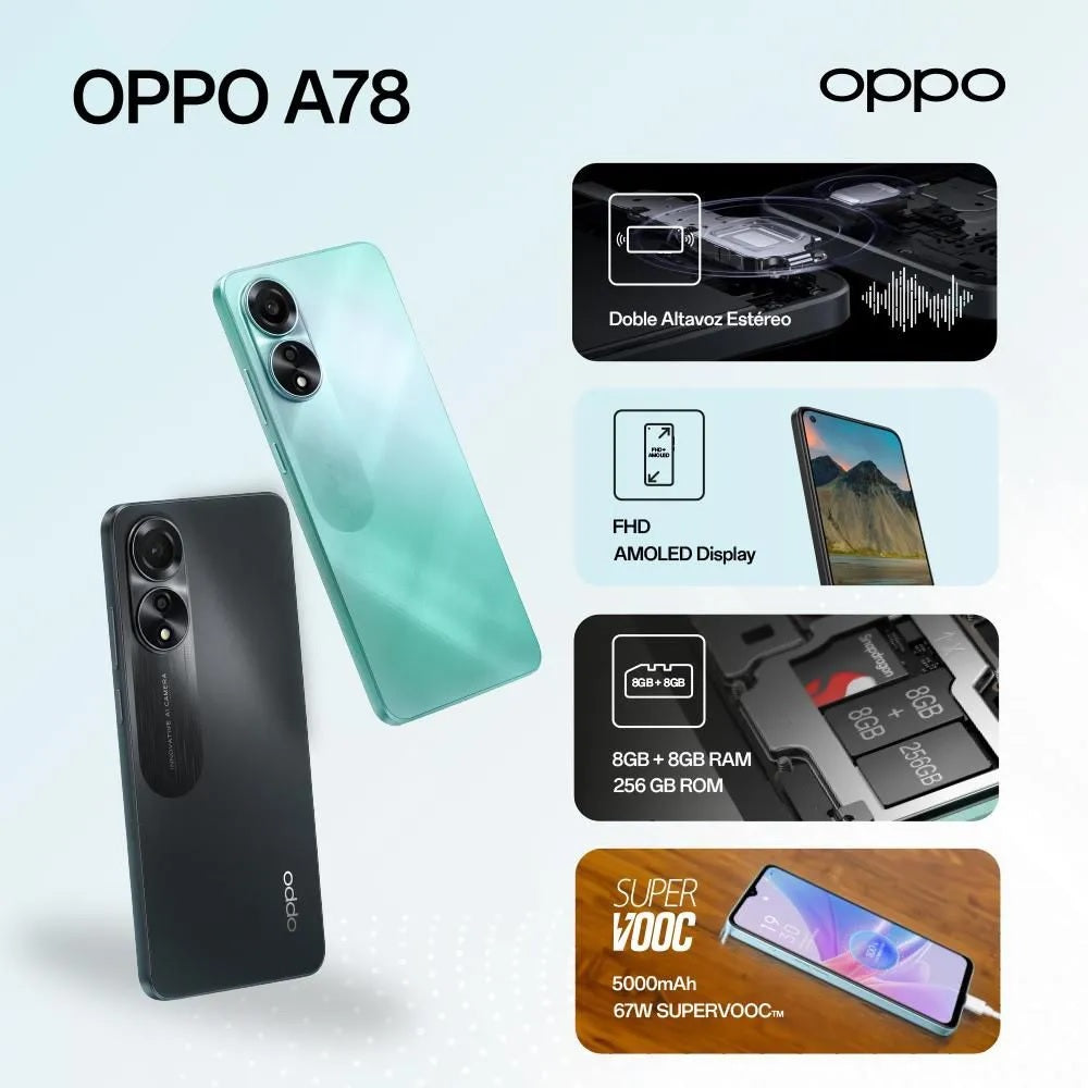 Celular Oppo A78 8GB 256GB Verde - Teknopolis Tienda de Tecnología y  Celulares Colombiana Online