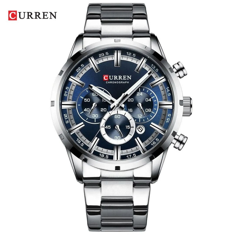 Reloj Curren 8355 Elegante Para Caballero Tablero Azul