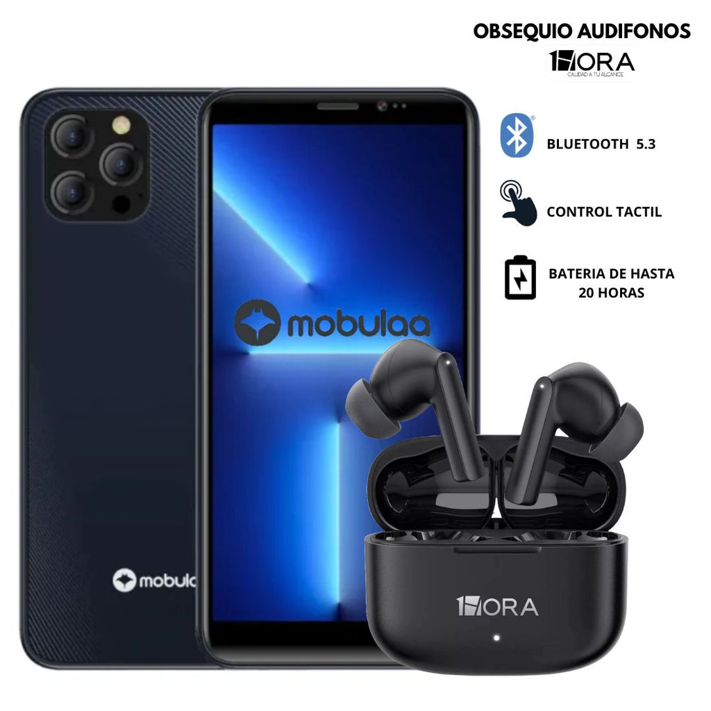 Celular Mobulaa F6001 De 32GB 1GB RAM AUDIFONOS INALAMBRICOS Negro