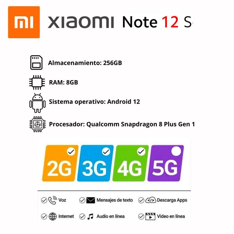 Celular Xiaomi Note 12S 4G  256GB/8GB RAM - Negro