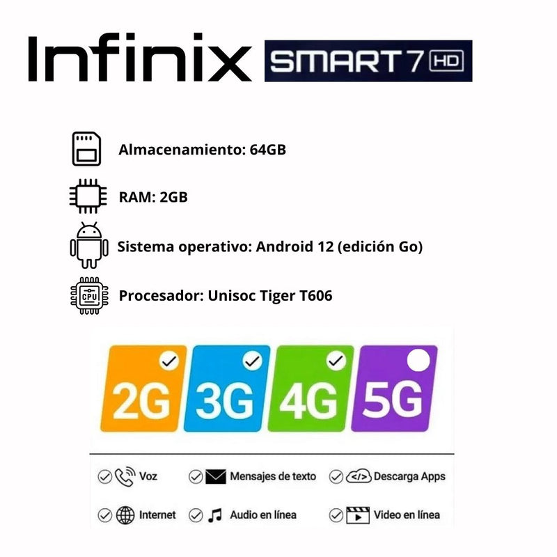 Celular INFINIX Smart 7 HD 64GB/2GB RAM - Azul