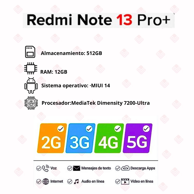 Celular Xiaomi Redmi Note 13 Pro Plus 5G 512GB/12GB RAM Purpura