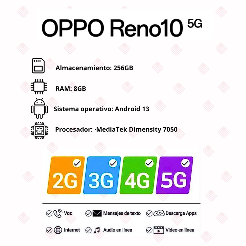Celular Oppo Reno 10 5G 256GB/8GB RAM Azul