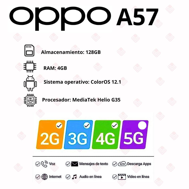 Celular Oppo A57 De 128GB/4GB RAM - Negro
