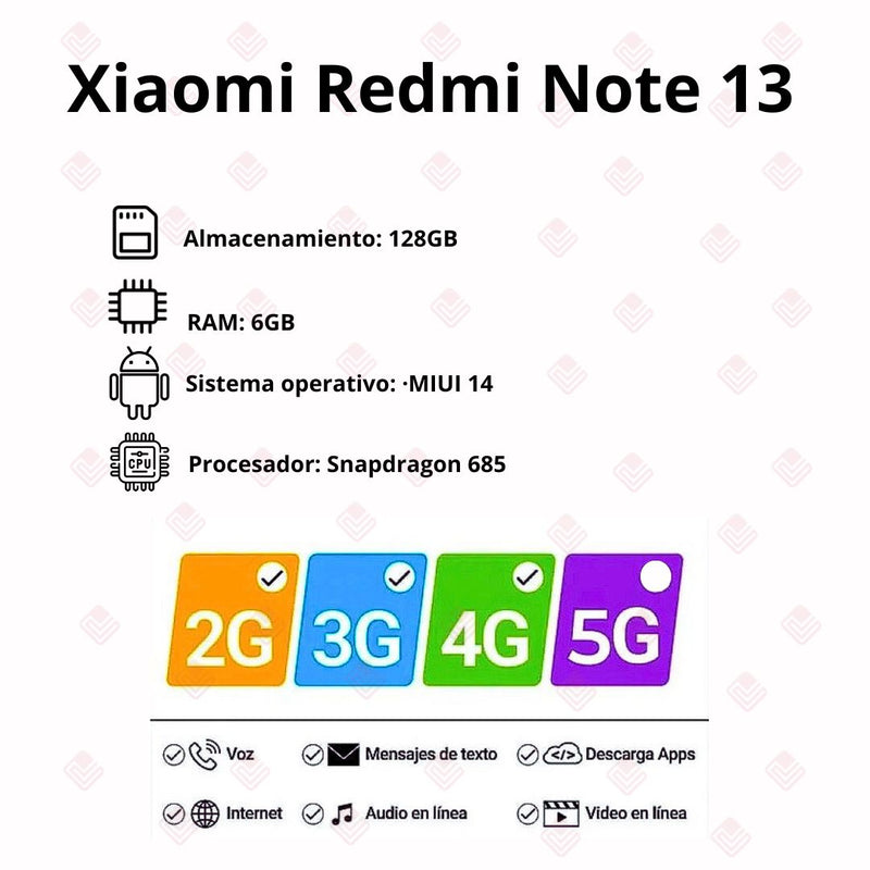 Celular Xiaomi Redmi Note 13 128GB/6GB RAM - Negro