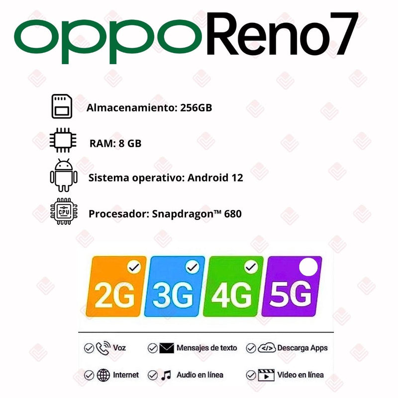 Celular Oppo Reno 7 De 256GB/8GB RAM - Negro