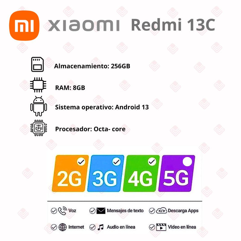 Celular Xiaomi Redmi 13C 4G 256GB/8GB RAM - Azul
