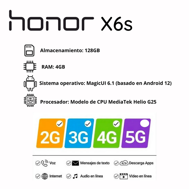 Comprar Celular Honor X6S 4Gb 128Gb