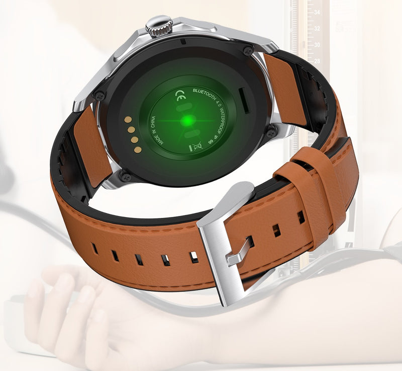 Reloj inteligente Mobulaa Modelo SK17 Smarwatch de Cuero - Cafe