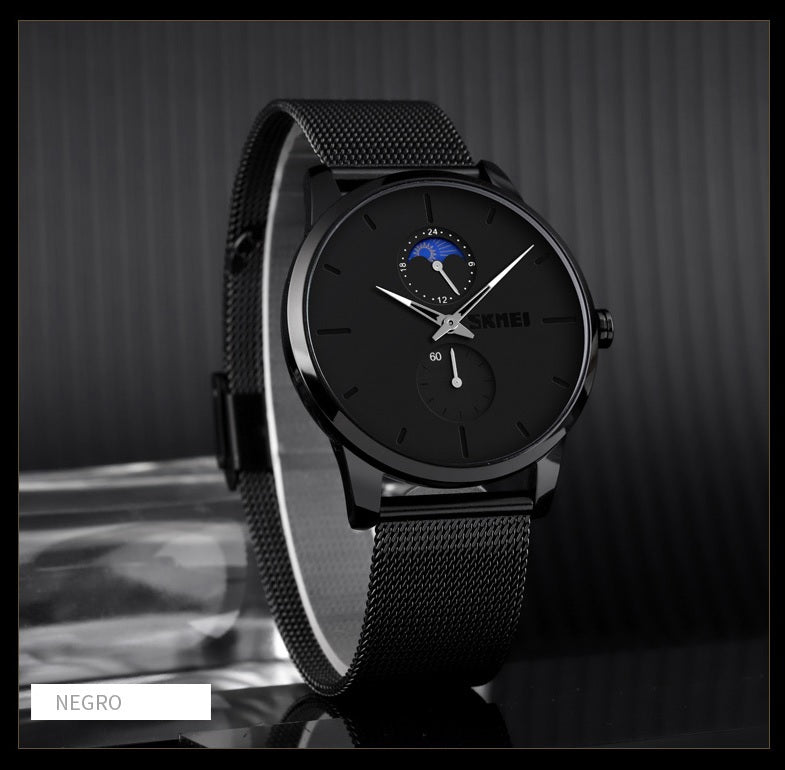 Reloj Analogo SKMEI Unisex Modelo 9208 Diseño Elegante - Negro