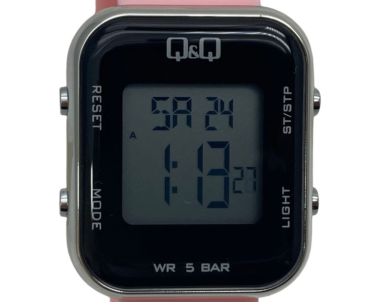 Reloj de pulsera digital Q&Q G04A-503VY en banda rosada