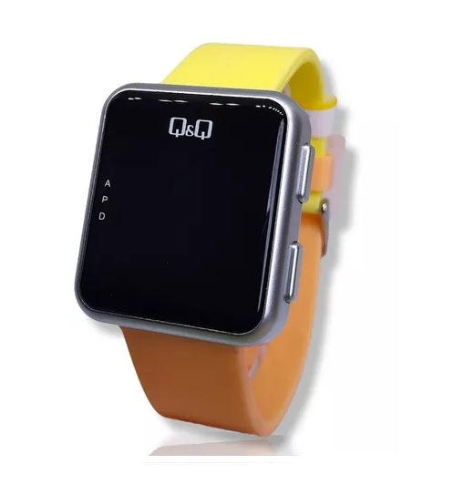 Reloj de pulsera digital Q&Q G03A-505VY en banda  naranja y Amarillo