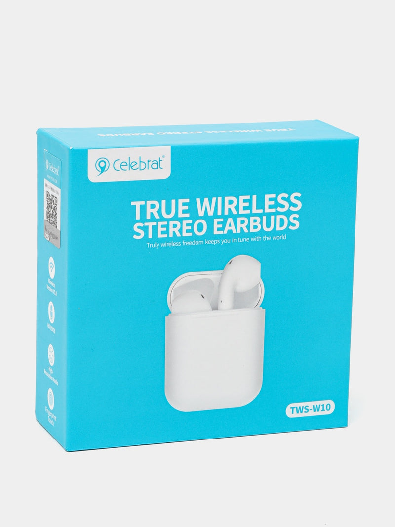 Audífonos Celebrat True Wireless Stereo Earbuds TWS-W10- Blanco