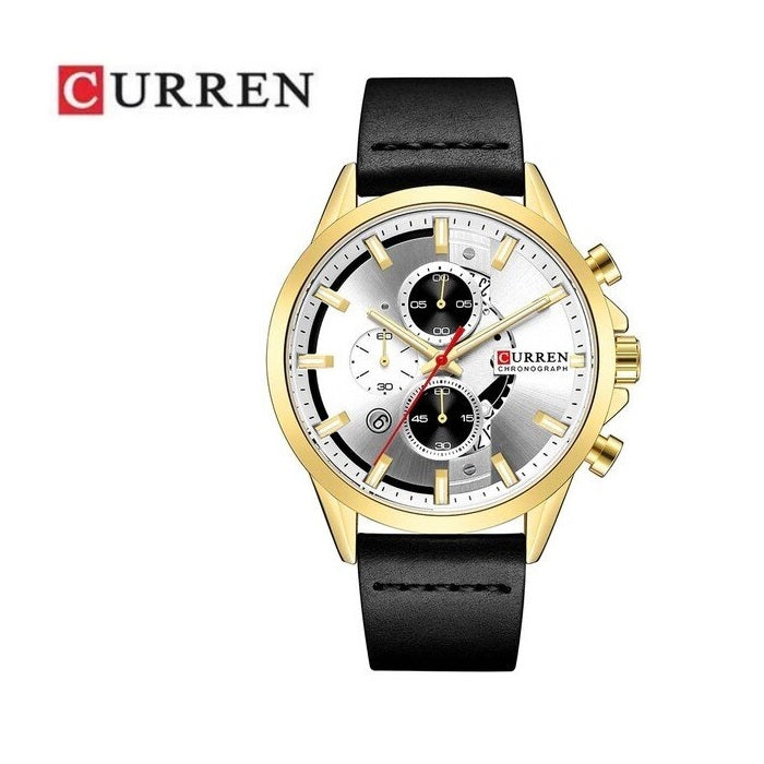 Reloj CURREN 8325 Cronógrafo Elegante Para Hombre Pulsera De Cuero