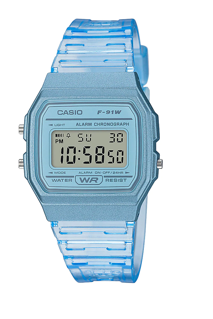 Reloj Casio Deportivo F-91WS-2DF Resistente al Agua - Color Azul