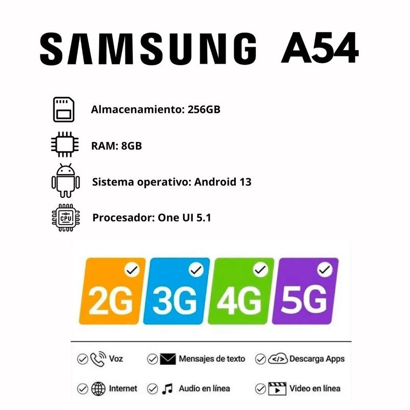 Samsung Galaxy A54 De 256GB/8GB RAM - Verde