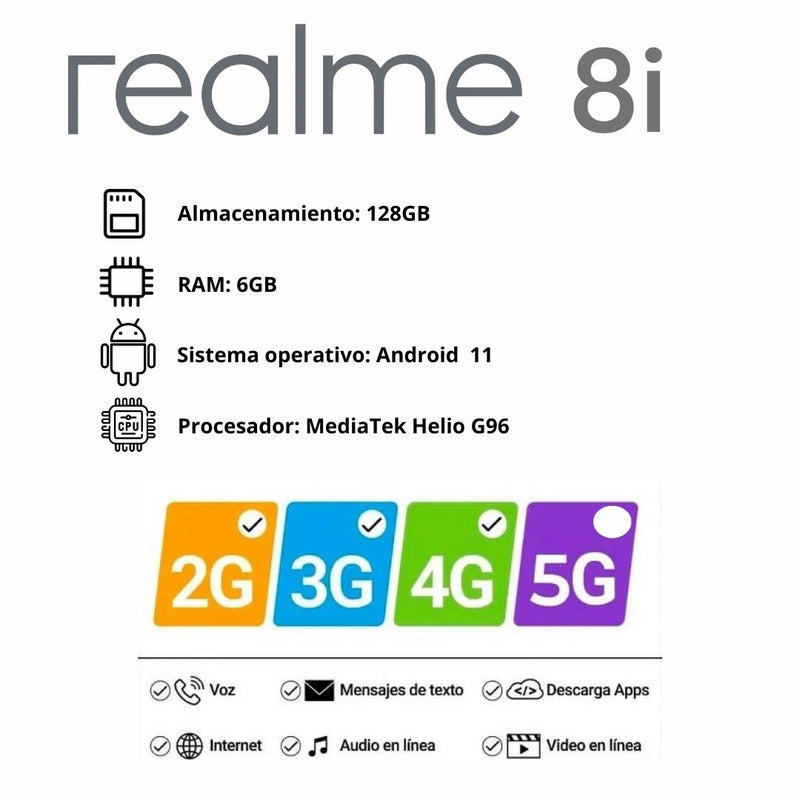 Celular Realme 8i De 128 GB/6 GB Ram - Negro