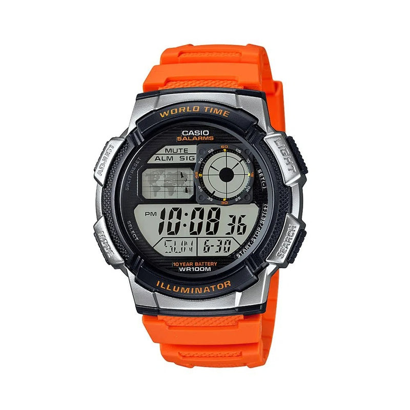 Reloj Casio Referencia AE-1000W-4B Diseño Deportivo - Naranja
