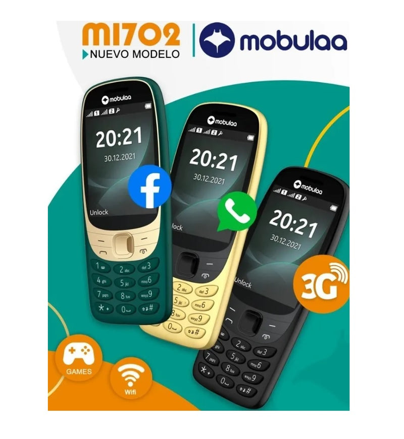 Celular Mobulaa M1702 1GB - 3GB Dual 3G Sim - Verde